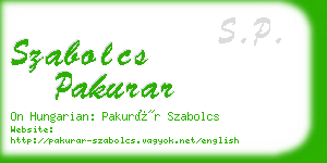 szabolcs pakurar business card